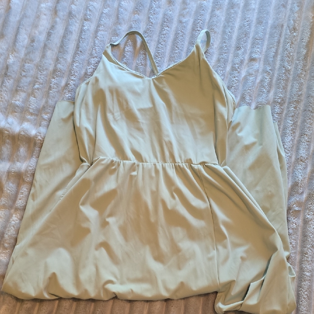 Elegant Light Green Spaghetti Strap Dress